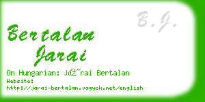 bertalan jarai business card